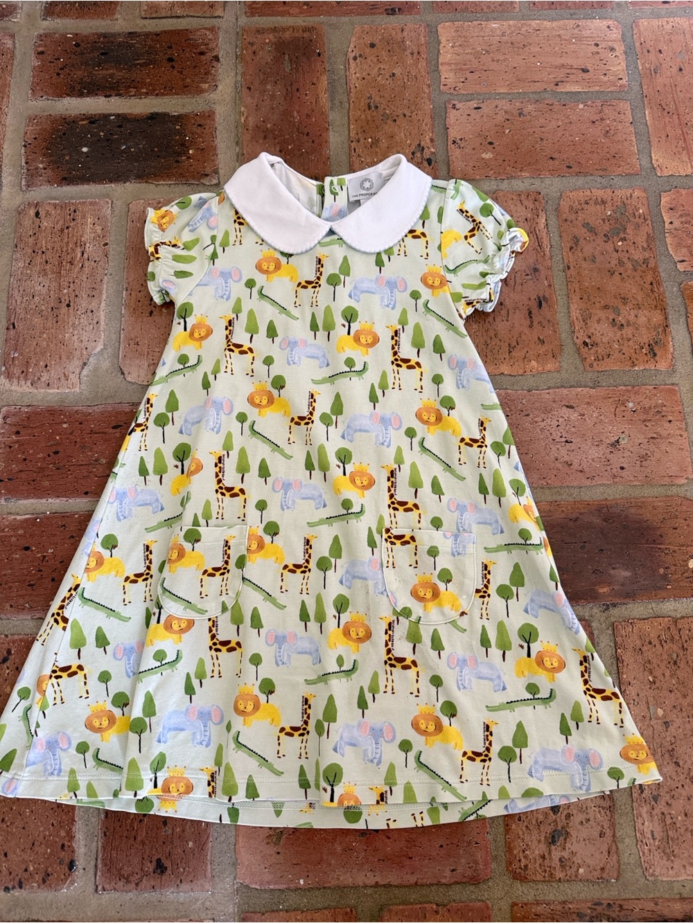 The Proper Peony Savannah Zoo Pima Cotton Dress Size 6